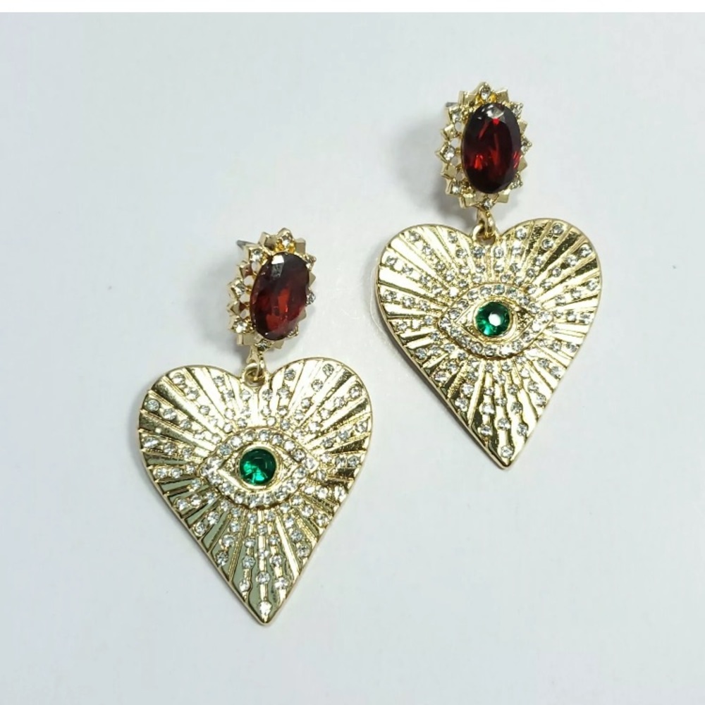 Evil Eye Heart Dangles
